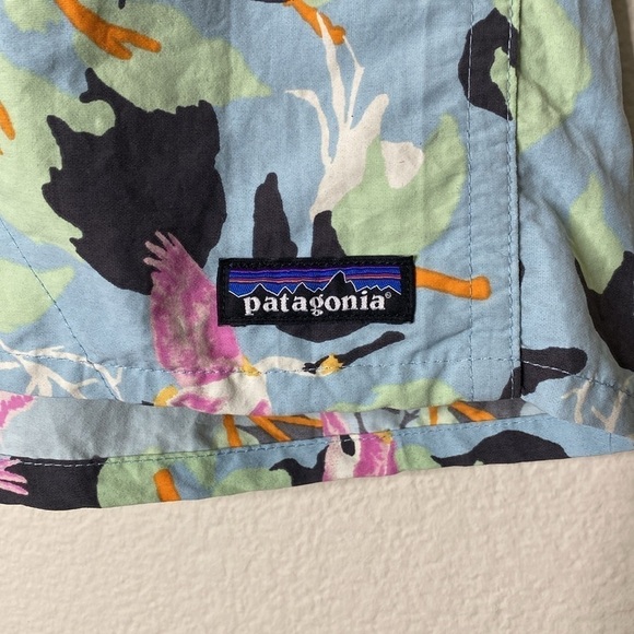 Patagonia swim trunks shorts cranes small unisex blue pink grey GUC - Picture 2 of 5